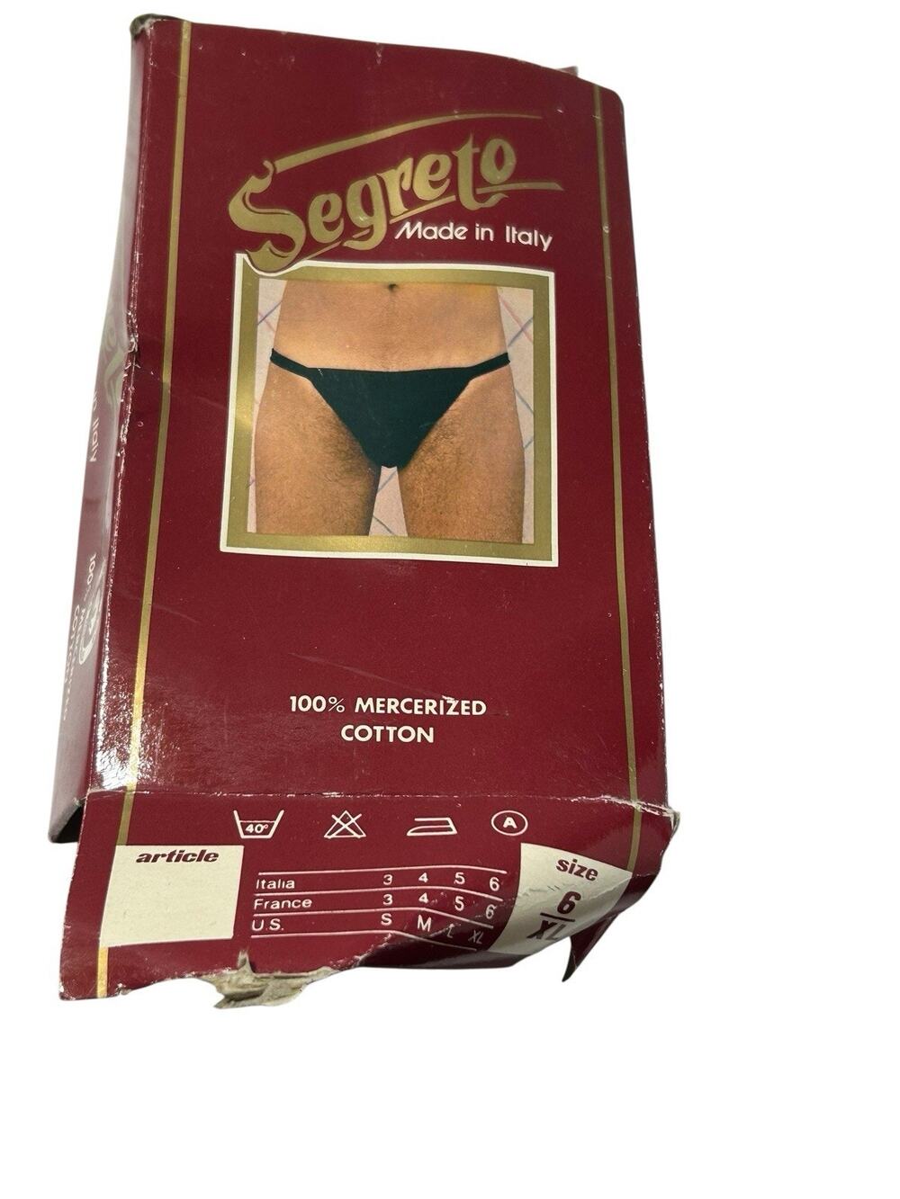 Vintage Segreto Men's Black XL Underwear 80's Made in Italy Rare New in Box READ
